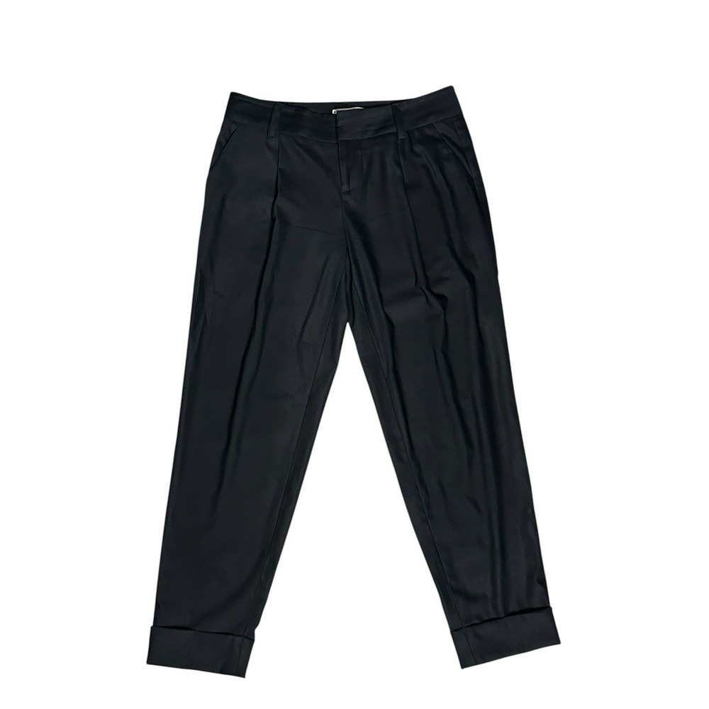 Alice + Olivia Employed Cuffed Wool Pleated Trouser Cropped Quiet Luxury Pants L